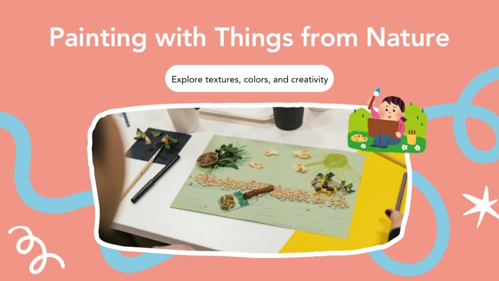 Graphic of painting with things from nature.